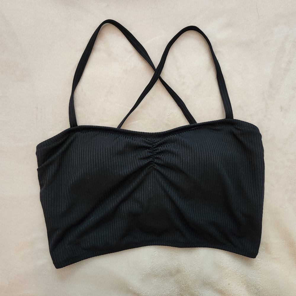 Jessica Simpson Black Bikini Top Ribbed -  Never Worn